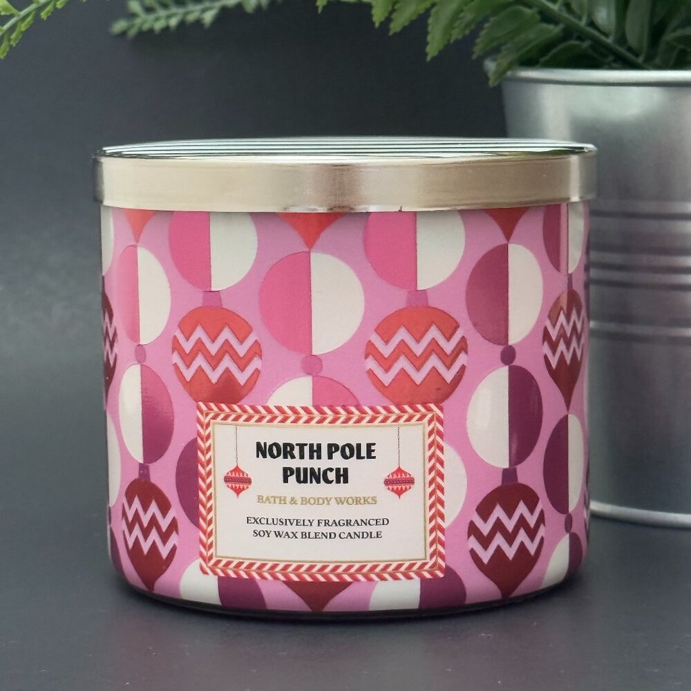 BBW North Pole Punch Bath & Body Works 3 Wick Candle